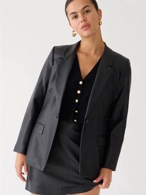 J Crew faux leather Willa blazer